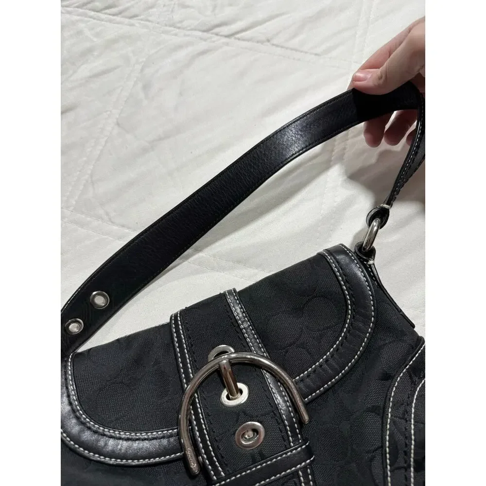 VTG Y2K Coach Soho Mini Signature H0651 10296 Black Shoulder Bag Purse Clean